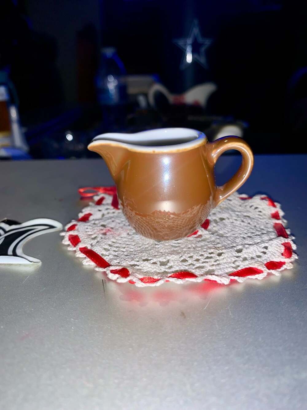 Vintage Small Restaurant Ware Ceramic Creamer Individual Lusterware Milk Pot